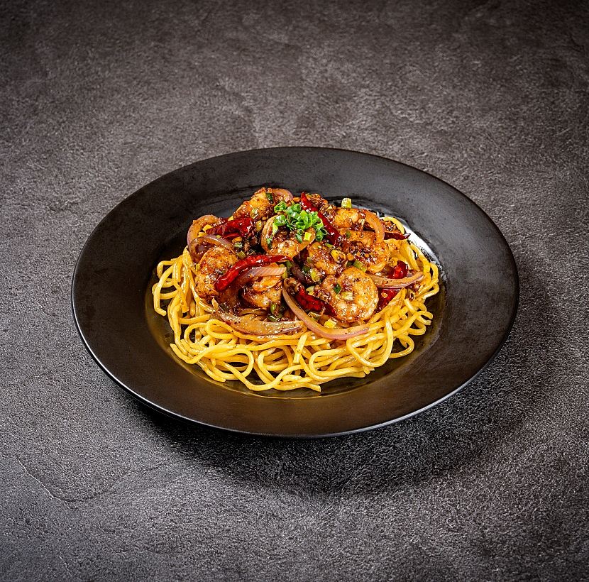 Red Chili Buttery Shrimp Noodles